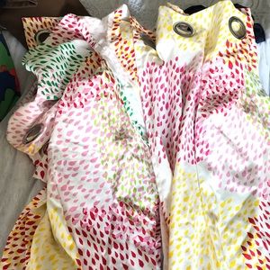 90”+ IKEA curtains with colorful pattern, 2 panels